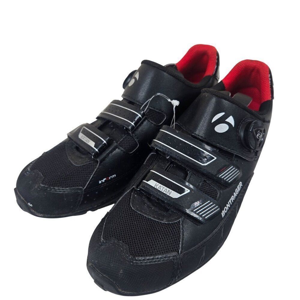 Bontrager Katan Mens Cycling Shoes Adjustable Straps Black Red Mens Size 9